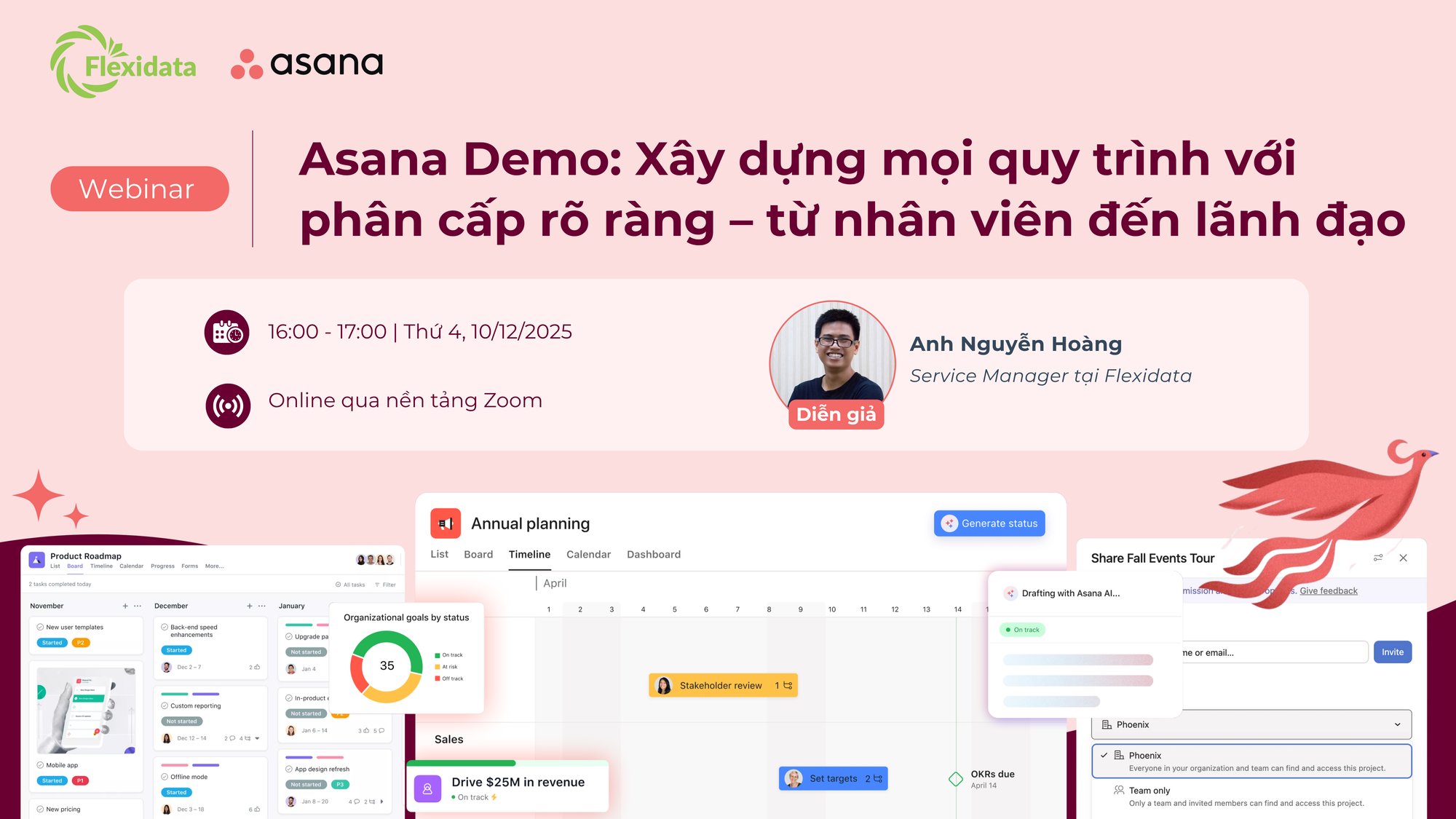 Webinar "Asana Demo: Xây dựng mọi quy trình với phân cấp rõ ràng - từ nhân viên đến lãnh đạo" Webinar "Asana Demo: Xây dựng mọi quy trình với phân cấp rõ ràng - từ nhân viên đến lãnh đạo"